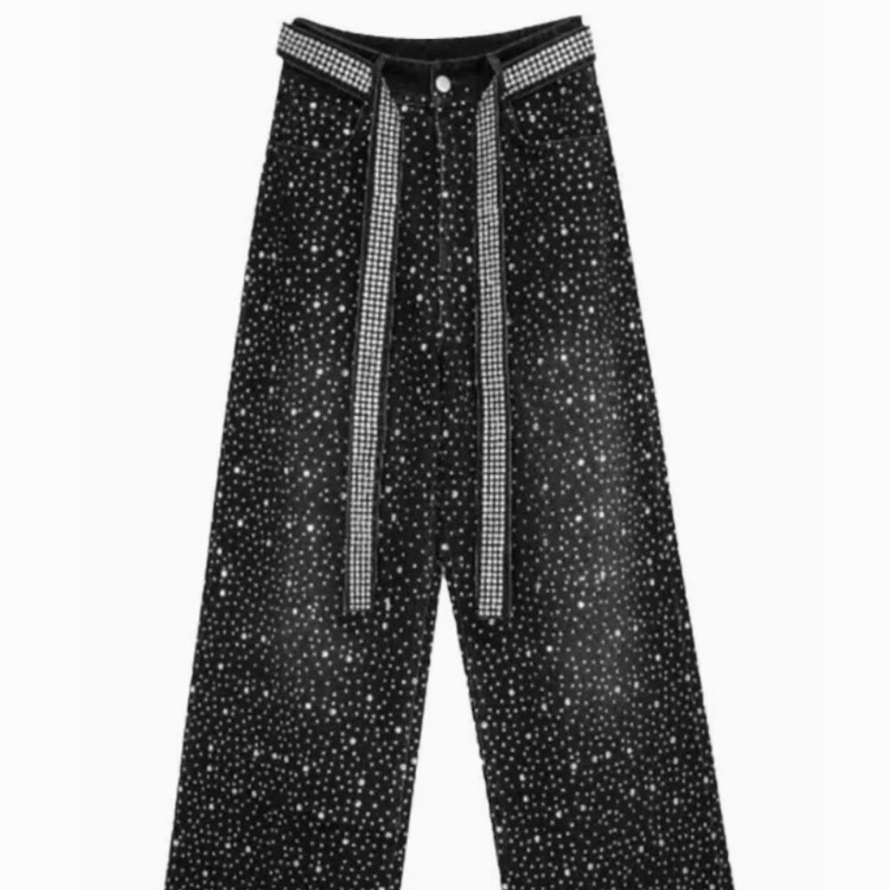 Black Rhinestone Jeans - New!